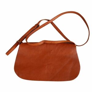 Vera Pelle Tan Leather Crossbody Purse Boho Chic Festival